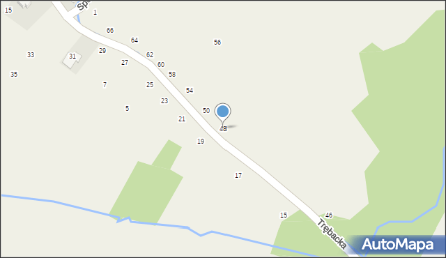 Korczyna, Trębacka, 48, mapa Korczyna