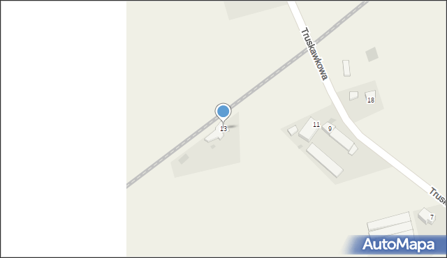 Korzystno, Truskawkowa, 13, mapa Korzystno