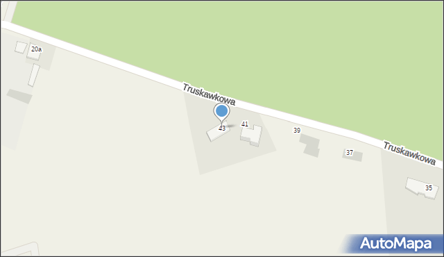 Korzystno, Truskawkowa, 43, mapa Korzystno