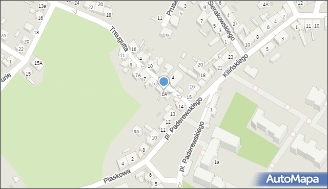 Kościan, Traugutta Romualda, gen., 1A, mapa Kościan