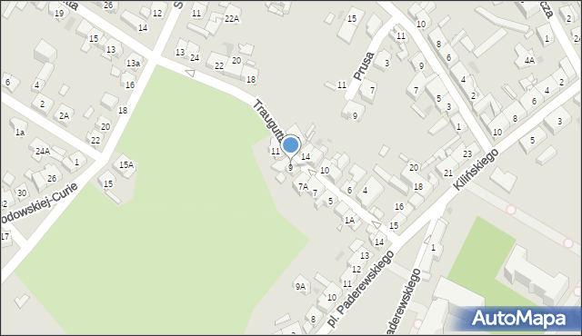 Kościan, Traugutta Romualda, gen., 9, mapa Kościan