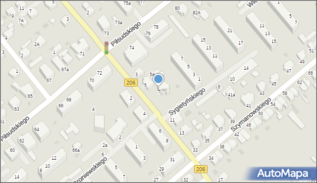 Koszalin, Traugutta Romualda, gen., 7, mapa Koszalina