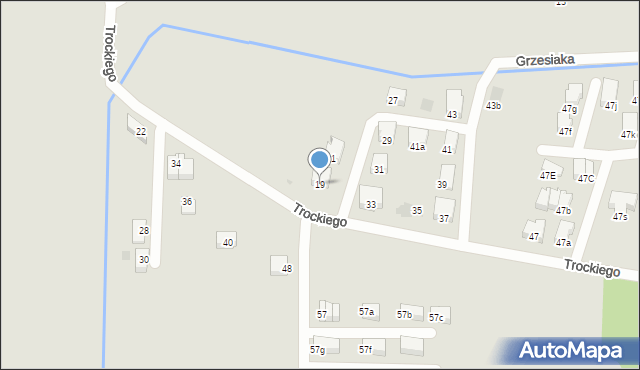 Kraków, Trockiego Franciszka, ks., 19, mapa Krakowa