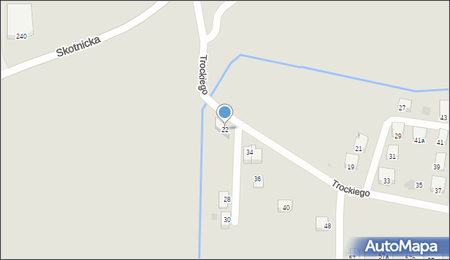 Kraków, Trockiego Franciszka, ks., 22, mapa Krakowa