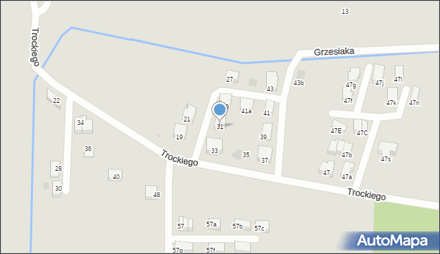 Kraków, Trockiego Franciszka, ks., 31, mapa Krakowa