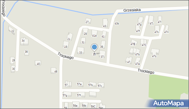 Kraków, Trockiego Franciszka, ks., 35, mapa Krakowa