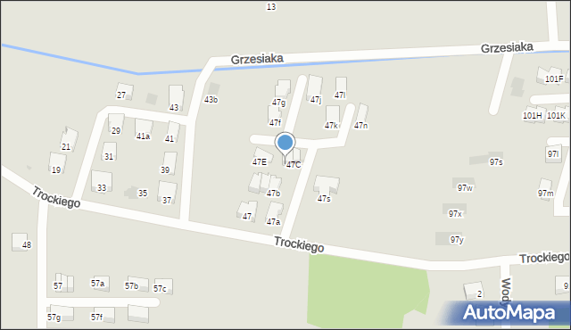 Kraków, Trockiego Franciszka, ks., 47D, mapa Krakowa