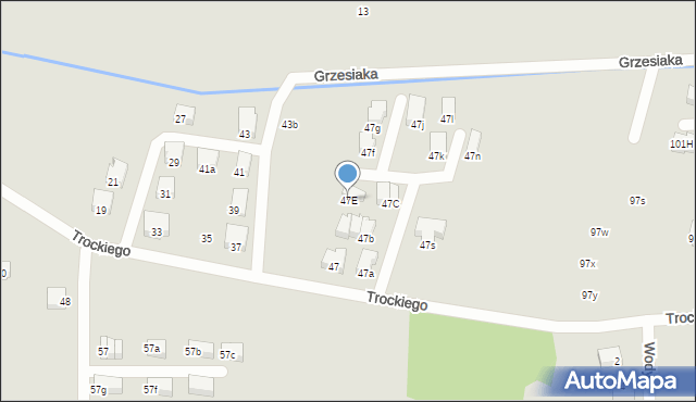 Kraków, Trockiego Franciszka, ks., 47E, mapa Krakowa