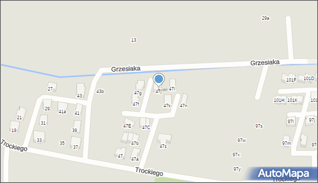 Kraków, Trockiego Franciszka, ks., 47j, mapa Krakowa