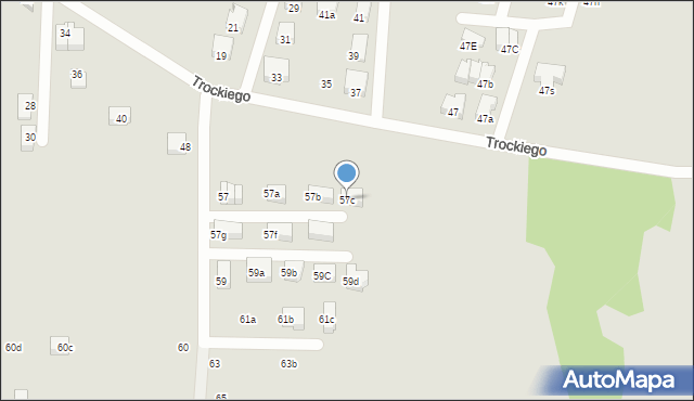 Kraków, Trockiego Franciszka, ks., 57c, mapa Krakowa