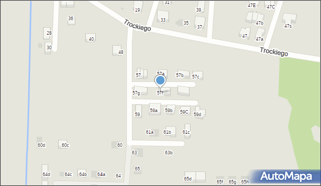 Kraków, Trockiego Franciszka, ks., 57f, mapa Krakowa