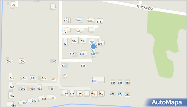 Kraków, Trockiego Franciszka, ks., 61c, mapa Krakowa