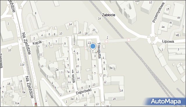 Kraków, Traugutta Romualda, gen., 3a, mapa Krakowa