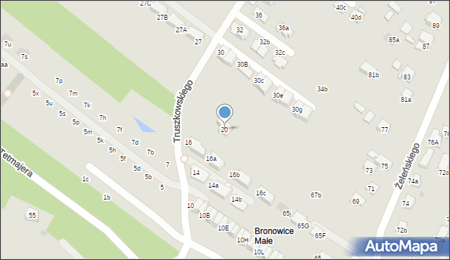 Kraków, Truszkowskiego Stanisława, ks., 20, mapa Krakowa