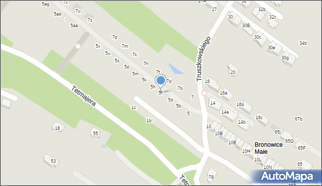 Kraków, Truszkowskiego Stanisława, ks., 5f, mapa Krakowa