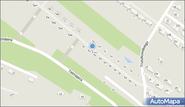 Kraków, Truszkowskiego Stanisława, ks., 5t, mapa Krakowa