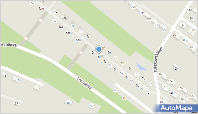Kraków, Truszkowskiego Stanisława, ks., 5u, mapa Krakowa