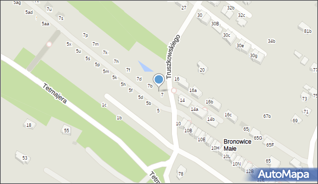 Kraków, Truszkowskiego Stanisława, ks., 7a, mapa Krakowa