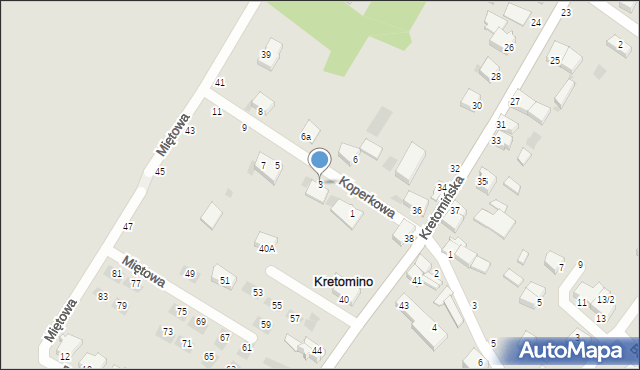 Kretomino, Truskawkowa, 3, mapa Kretomino