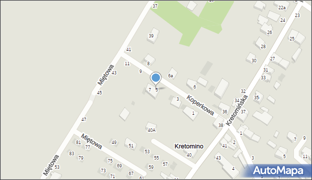 Kretomino, Truskawkowa, 5, mapa Kretomino