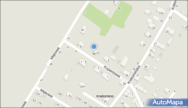 Kretomino, Truskawkowa, 6a, mapa Kretomino