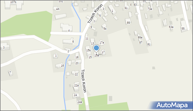 Krościenko nad Dunajcem, Trzech Koron, 15a, mapa Krościenko nad Dunajcem