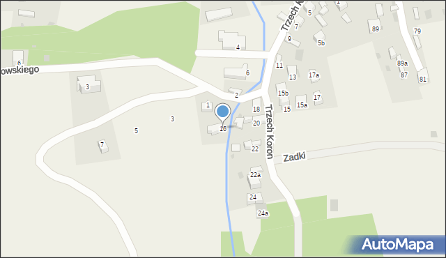 Krościenko nad Dunajcem, Trzech Koron, 16, mapa Krościenko nad Dunajcem