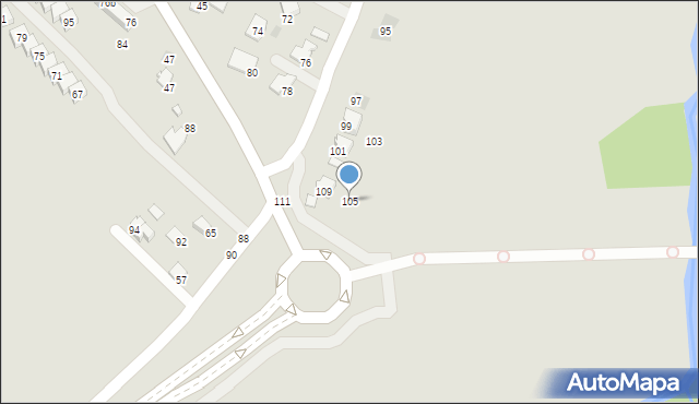 Krosno, Traugutta Romualda, gen., 105, mapa Krosna