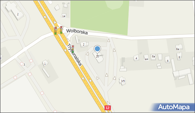 Kruszów, Trybunalska, 20, mapa Kruszów