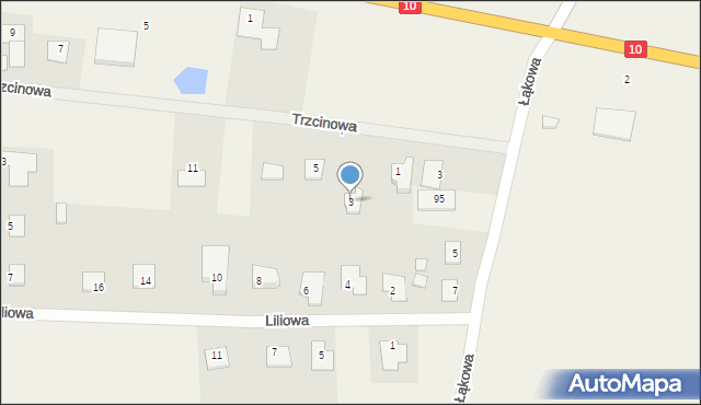 Kruszyn, Trzcinowa, 3, mapa Kruszyn