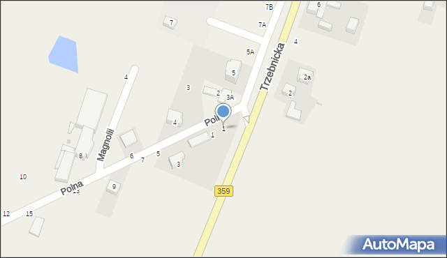 Kryniczno, Trzebnicka, 1, mapa Kryniczno