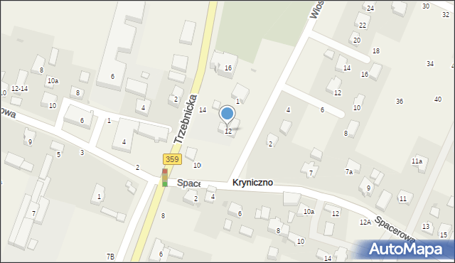 Kryniczno, Trzebnicka, 12, mapa Kryniczno