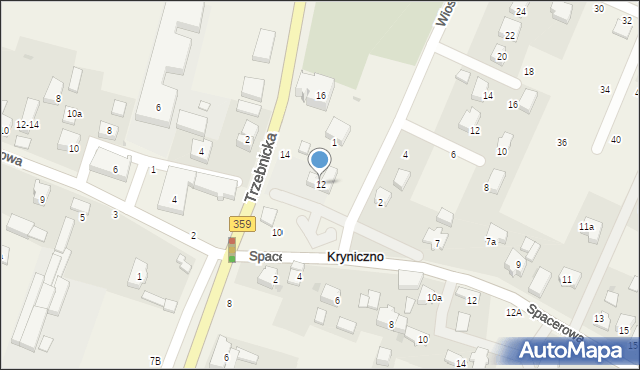 Kryniczno, Trzebnicka, 12, mapa Kryniczno