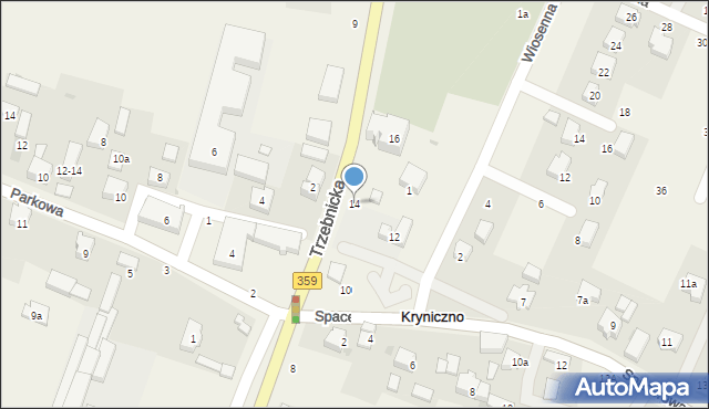 Kryniczno, Trzebnicka, 14, mapa Kryniczno