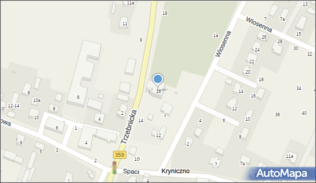 Kryniczno, Trzebnicka, 16, mapa Kryniczno