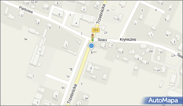 Kryniczno, Trzebnicka, 8, mapa Kryniczno