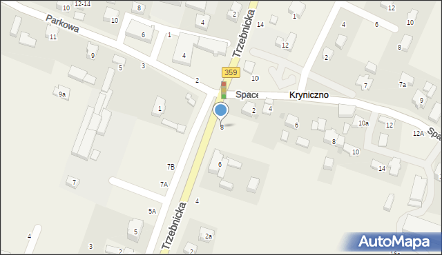 Kryniczno, Trzebnicka, 8, mapa Kryniczno