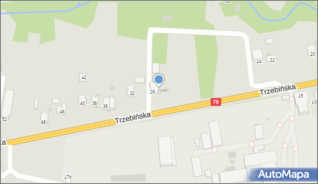 Krzeszowice, Trzebińska, 26a, mapa Krzeszowice