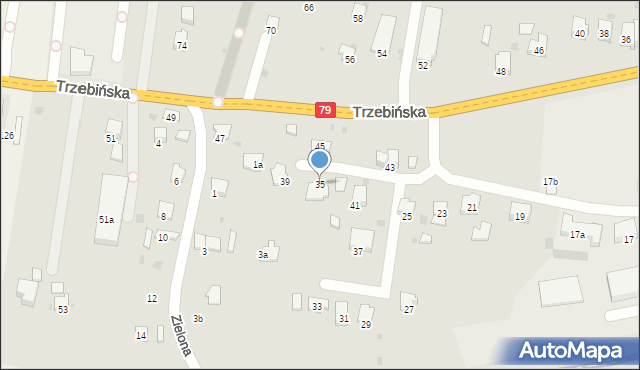 Krzeszowice, Trzebińska, 35, mapa Krzeszowice