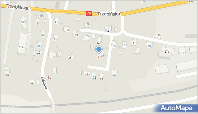 Krzeszowice, Trzebińska, 37, mapa Krzeszowice