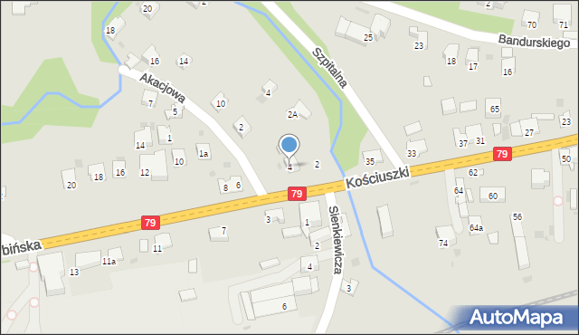 Krzeszowice, Trzebińska, 4, mapa Krzeszowice