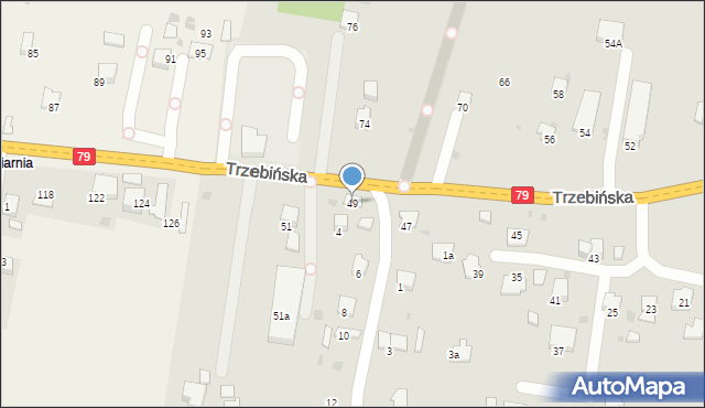 Krzeszowice, Trzebińska, 49, mapa Krzeszowice