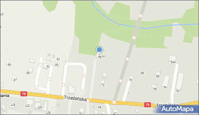 Krzeszowice, Trzebińska, 76, mapa Krzeszowice