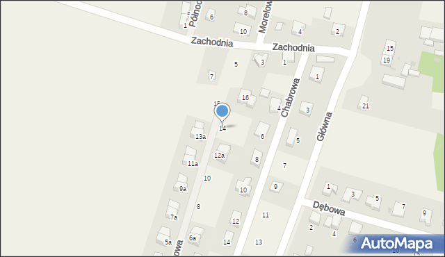 Krzyków, Truskawkowa, 14, mapa Krzyków