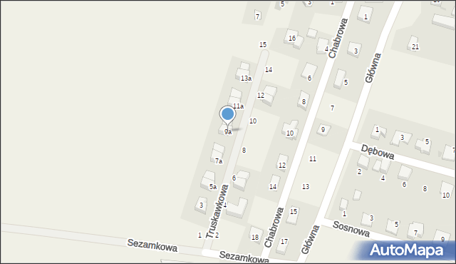 Krzyków, Truskawkowa, 9a, mapa Krzyków