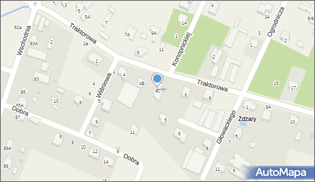 Ksawerów, Traktorowa, 4C, mapa Ksawerów