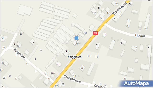 Księginice, Trzebnicka, 49, mapa Księginice