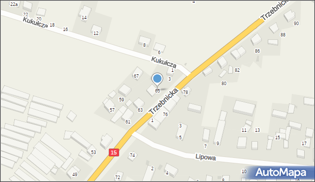 Księginice, Trzebnicka, 65, mapa Księginice