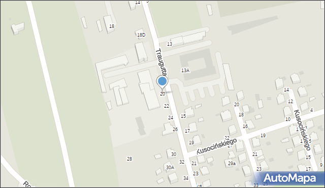 Łańcut, Traugutta Romualda, gen., 20, mapa Łańcut