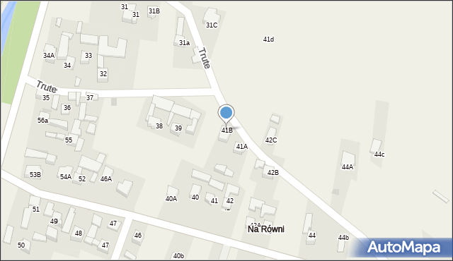 Lasek, Trute, 41B, mapa Lasek